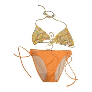 Victoria's Secret Orange and Paisley Bikini Set